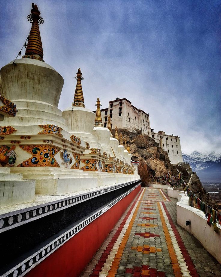 Shey Palace and colorful stupas in Ladakh"