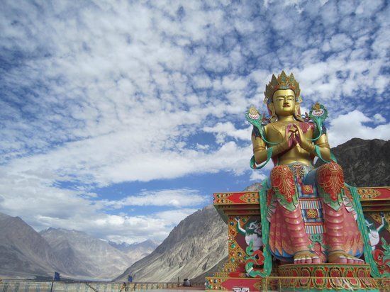 Colorful Maitreya Buddha at Diskit Monastery, Ladakh