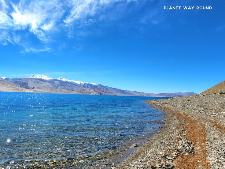 "Pangong Lake with blue waters"