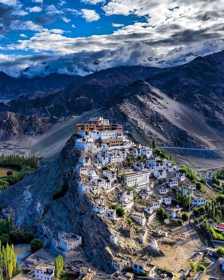Scenic view of Thiksey Monastery