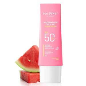 Dot & Key Watermelon Cooling Sunscreen SPF 50+ PA++++ | Oil-Free, Lightweight Gel with Hyaluronic Acid & Aloe Vera | UVA/UVB Protection | For All Skin Types | 50g