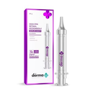 Derma Co Retinol Microneedle Serum Shot 3000 PPM – Deep-Penetration Anti-Aging | Squalane • Panthenol • Hyaluronic Acid |  5x Higher Penetration |