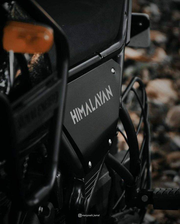 Close-up of Himalayan bike handlebar and dashboard before ride